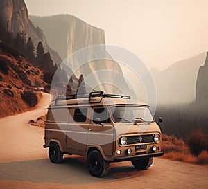 rusty dirt offroad 4x4 lifted vintage custom camper conversion jeep overlanding in mountain roads