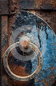Rusty Door Handle With Cobwebs