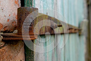 Rusty door hinge