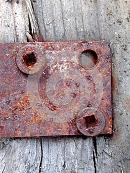 Rusty Door Hinge Screws Wood