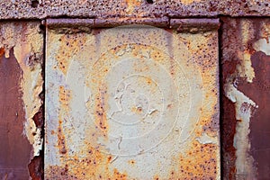 Rusty door with hinges