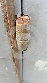 Rusty door hinges vertical