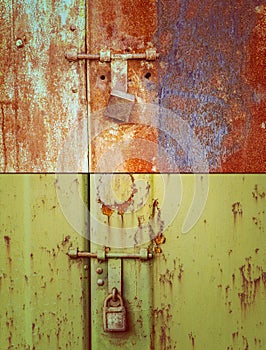 Rusty door and lock