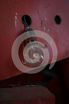 Rusty dusty red antique vintage lightbulb