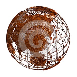 Rust Earth planet 3D Globe