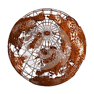 Rust Earth planet 3D Globe