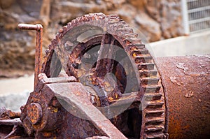 Rusty elements of old machine