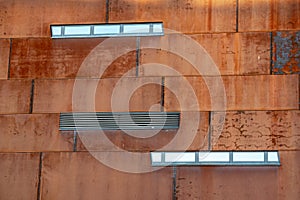 Rusty facade of modern building