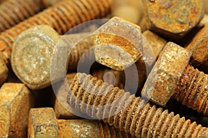 Rusty fixing bolts background