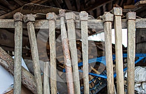 Rusty gardening tools