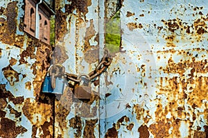 Rusty gate with locks