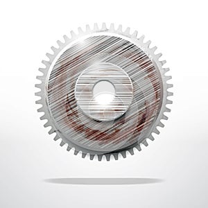 Rusty gear. Technological industrial object