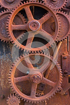 Rusty Gears of Old Machinery Background