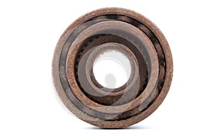 Rusty gears on a white background