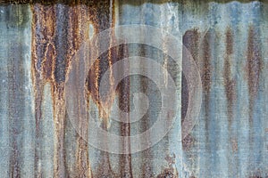 Rusty and grunge metal sheet roof background, very old look, vintage style