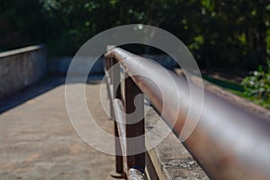 Rusty handrail in closeup
