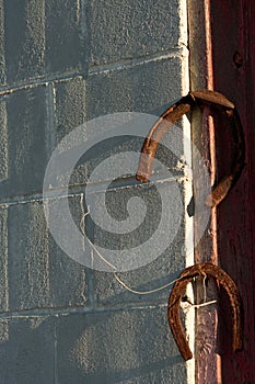 Rusty Horseshoes on Rusted Nails