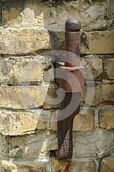 Rusty iron door hinge