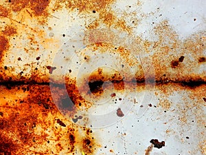 rusty iron. Fatal oxidation of metals. Rust closeup. The metal is rusted. Corrosive rust. Repeatedly exposed rusty perforations