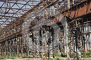 Rusty iron skeleton factory