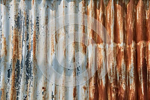 Rusty iron zinc or old corrugated metal wall textured background