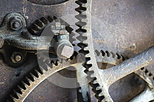 Rusty large gears from old mechanism