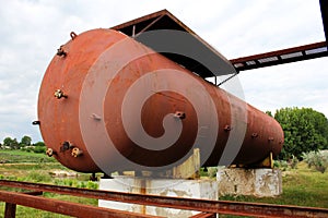 Rusty liquified gas cylinder