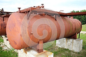 Rusty liquified gas cylinder
