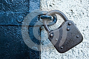 Rusty Lock on Iron Door