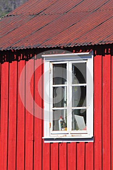 Rusty Lofotens roof with window