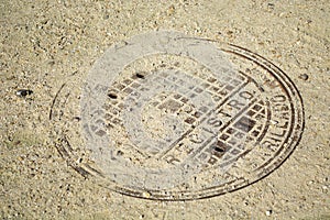 Rusty manhole cover