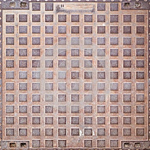 Rusty manhole cover texture
