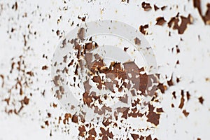 Rusty metal abstract background. Texture of an old grunge metal plate with cracked paint.