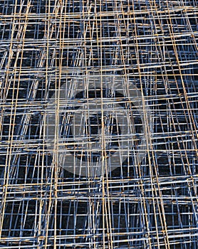 Rusty Metal armature net for building construction