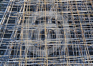 Rusty Metal armature net for building construction