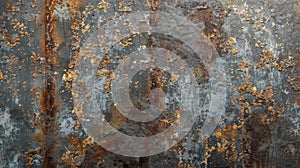 Rusty metal background, abstract texture of vintage iron sheet, old steel plate close-up. Concept of grunge, rough surface, rust,
