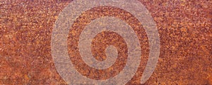 Weathered iron surface, panoramic background. rusty metal texture