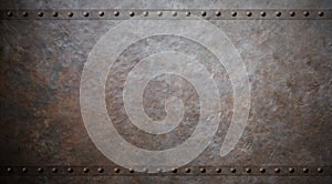 Rusty metal background with rivets 3d illustration photo