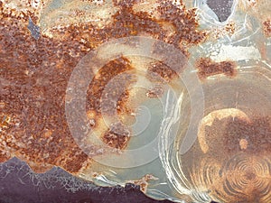 Rusty metal background with streaks of rust. photo