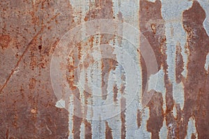 Rusty metal background, texture of brown rust on tin.