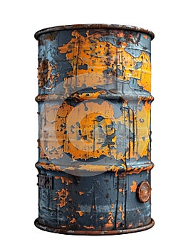 Rusty metal barrel isolated