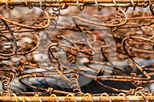 Rusty metal bed springs photo