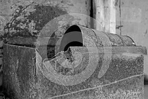 Rusty Metal Box and Can Mounted on Tractor