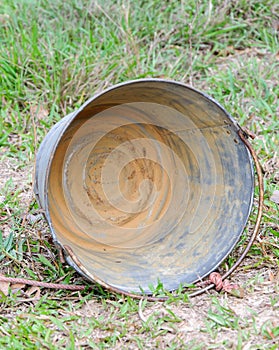 Rusty metal bucket