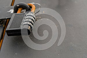 Rusty metal combination lock