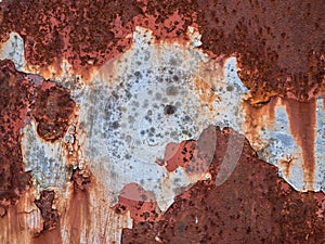 Rusty metal with cracking paint surface