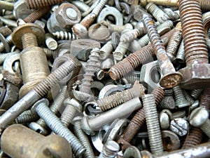 Rusty metal fasteners photo