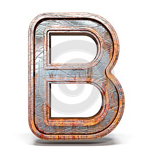 Rusty metal font Letter B 3D