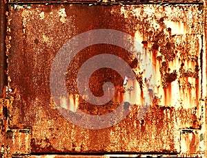 Rusty metal frame background