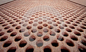 Rusty metal lattice - heat exchanger photo